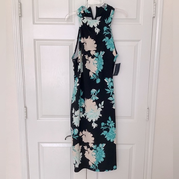 NWT Rachel Roy Halter Dress Sleeveless Mock Neck Stretch Zipper Slit XL - Picture 1 of 6